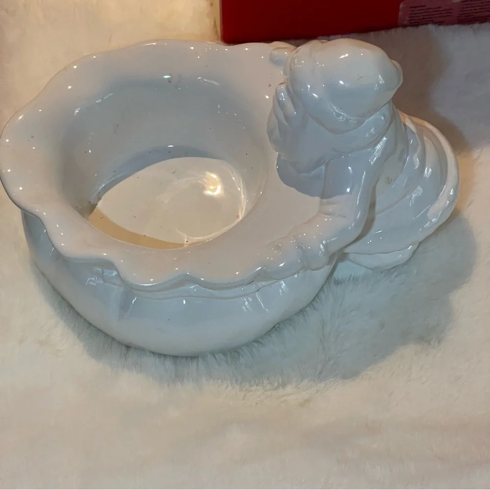 Williams Sonoma Ceramic Santa Candle Holder